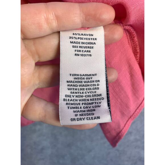 Nanette Lepore Pink Tiered Sleeve Top, Women’s Size S, Ruffled Short Sleeves - Picture 8 of 10